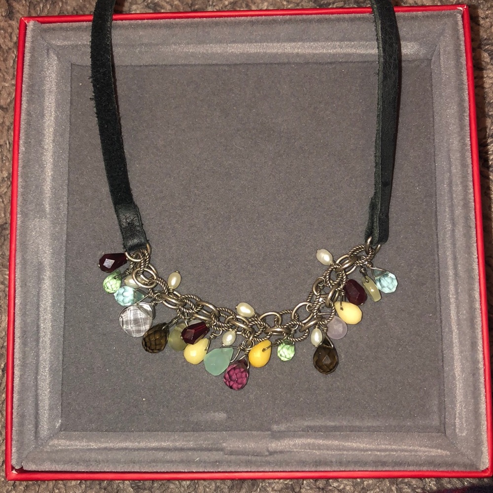 Silpada necklace | maroon, gold, turquoise, silver